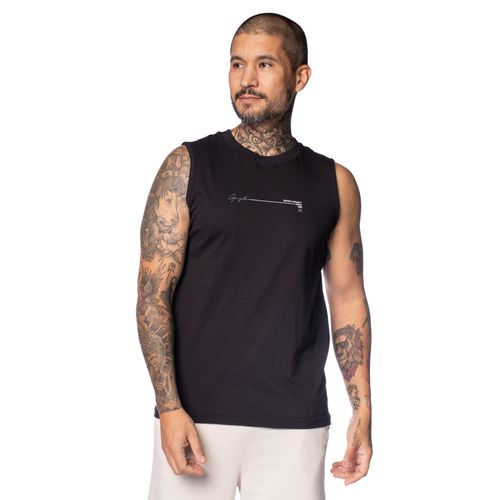 Regata Masculina Gangster Lettering Grafismos Preto