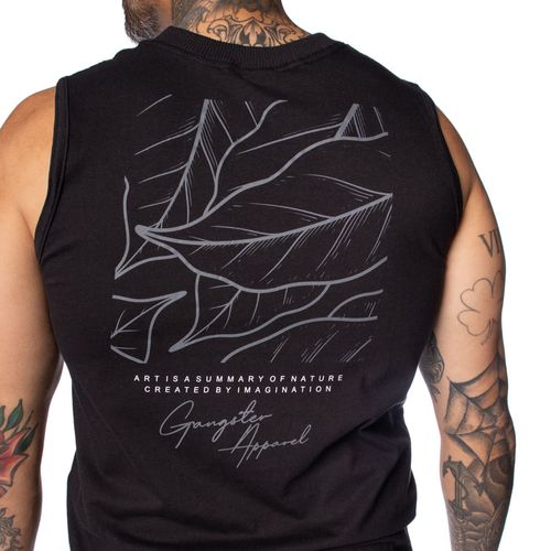 Regata Masculina Gangster Lettering Grafismos Preto