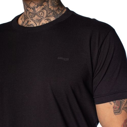 Camiseta Masculina Gangster Básica Algodão Preto