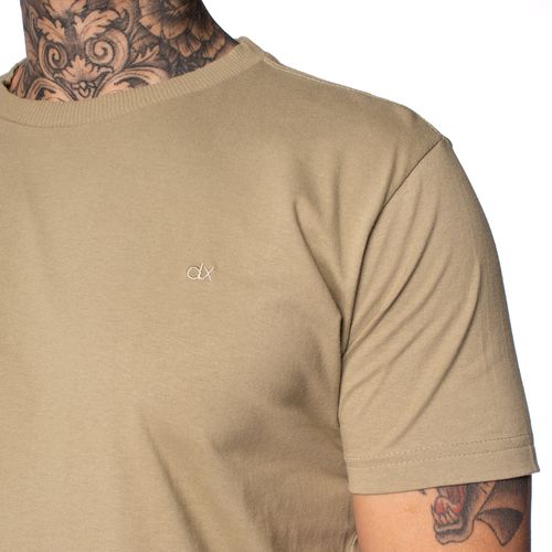 Camiseta Masculina Dixie Lisa Bordado Verde Oliva