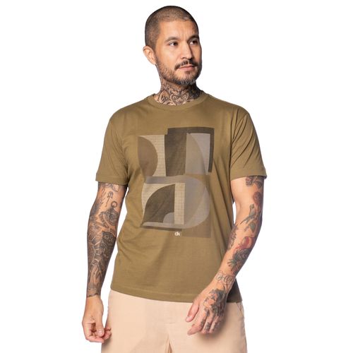Camiseta Masculina Dixie Estampada Verde Oliva
