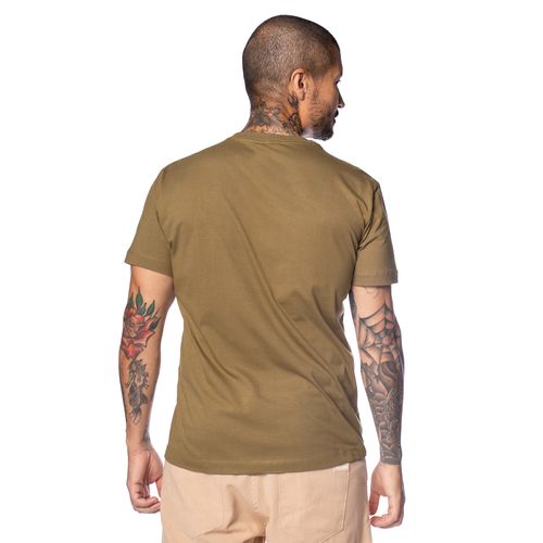 Camiseta Masculina Dixie Estampada Verde Oliva
