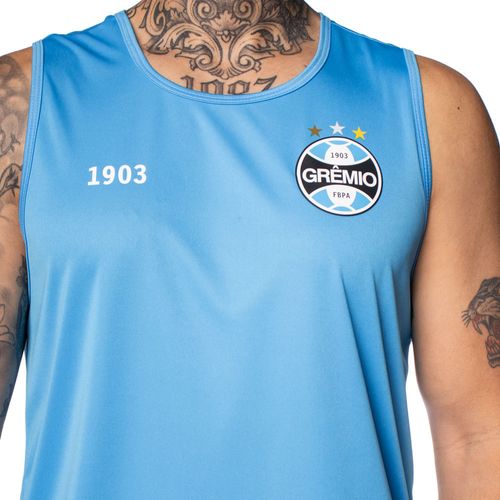 Regata Masculina Betel Grêmio Basic II Azul/Branco