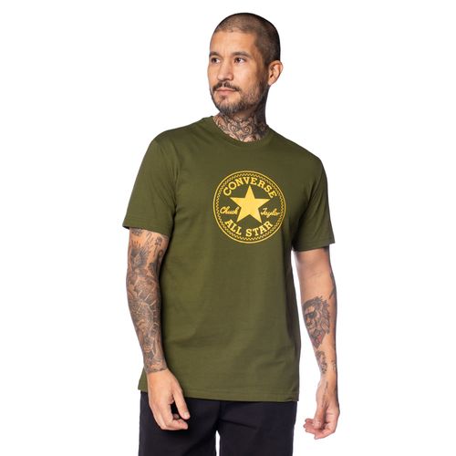 Camiseta Unissex Converse Patch Logo Standard Verde/Amarelo