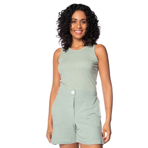 Regata Feminina Giraffe Canelada Gola Careca Verde Claro