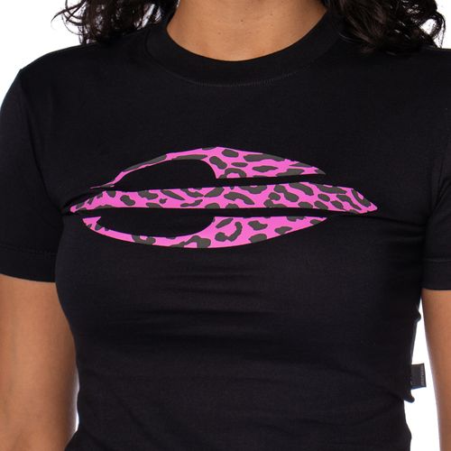 Blusa Feminina Baby Tee Mormaii Estampa Animal Print Preto