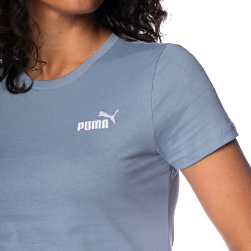 Camiseta Feminina Puma Ess Small N1 Logo Azul/Branco