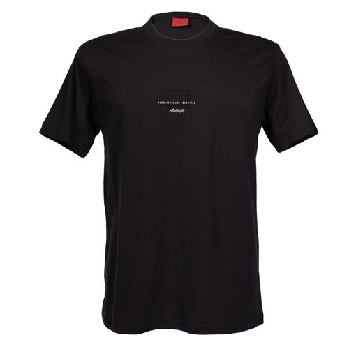 Camiseta Masculina Gangster Plus Size Logo Relevo Preto