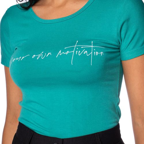 Blusa Feminina Vitória Lettering Verde/Branco
