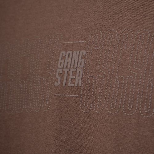 Camiseta Masculina Gangster Plus size Estampa Marrom