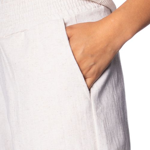 Short Feminino LZT Cintura Alta Off White Mescla