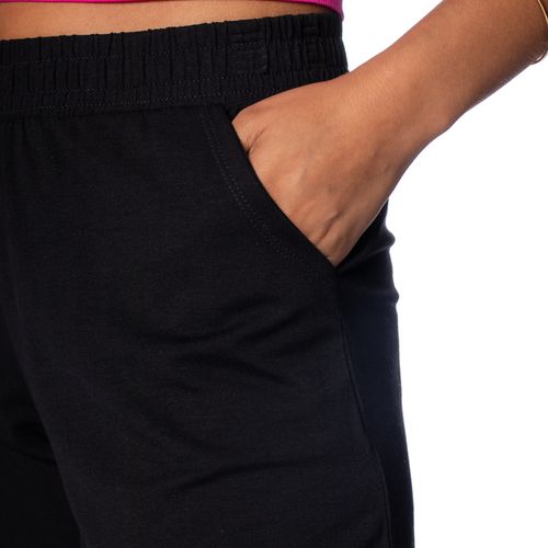 Short Feminino Rechsul Moletom Cintura Alta Preto