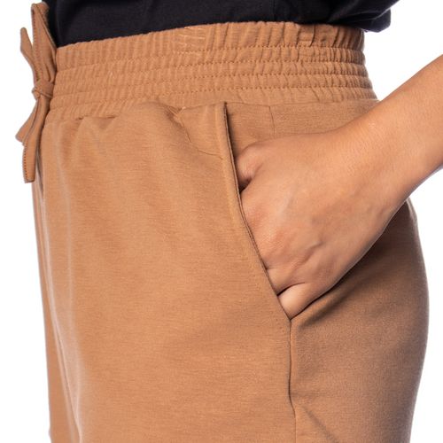 Short Feminino LZT Moletom Cintura Alta Caramelo