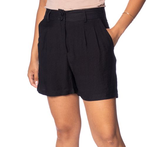 Short Feminino Pellini Frisos Cintura Alta Preto