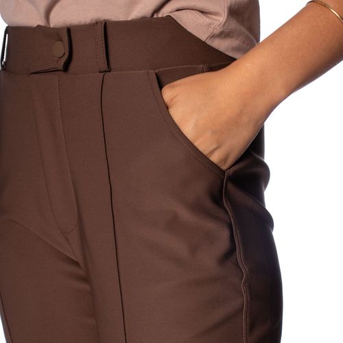 Calça Feminina Pellini Reta Cintura Alta Café