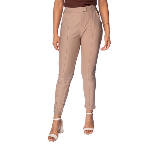 Calça Feminina Pellini Reta Cintura Alta Bege Escuro