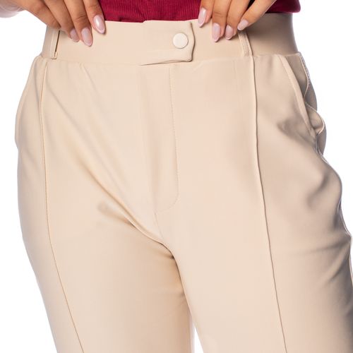 Calça Feminina Pellini Reta Cintura Alta Creme