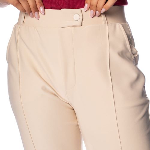 Calça Feminina Pellini Reta Cintura Alta Creme
