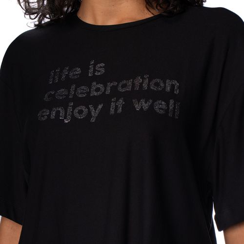 T-Shirt Feminina Endless Estampa Brilho Preto