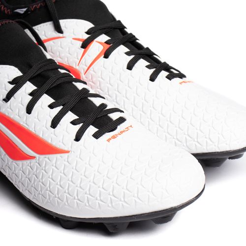 Chuteira Masculina Penalty S11 Locker XXI Branco/Laranja