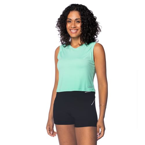 Regata Cropped Feminina Estilo do Corpo UV 35+ Verde