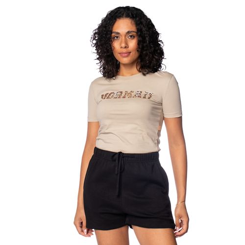 Blusa Feminina Mormaii Baby Tee Cropped Animal Print Bege