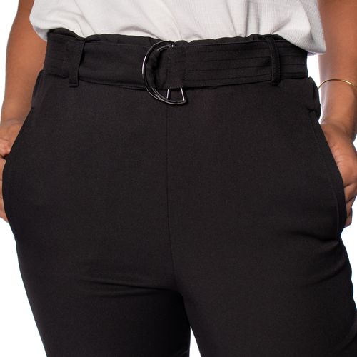 Calça Feminina Olho Fatal Alfaiataria Cintura Alta Preto