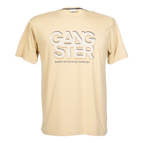 Camiseta Masculina Gangster Plus Size Bege