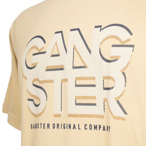 Camiseta Masculina Gangster Plus Size Bege