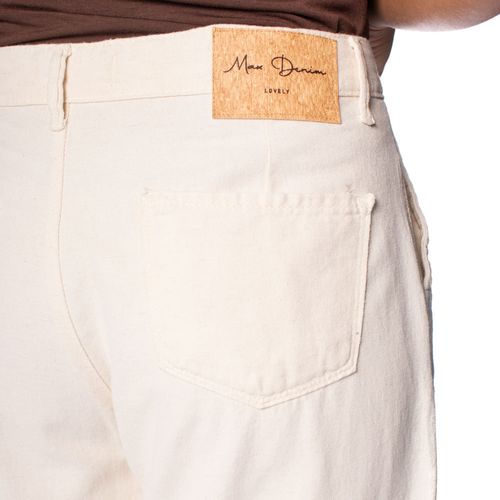 Calça de Sarja Feminina Max Denim Mom Off White