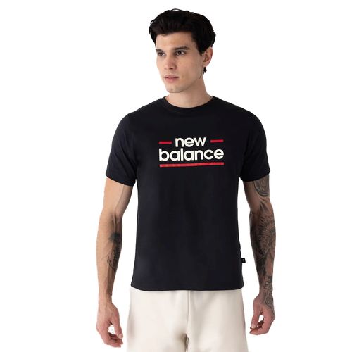 Camiseta Masculina New Balance Estampa Preto/Branco