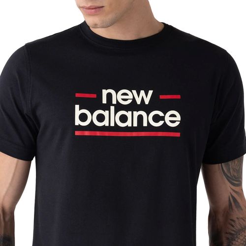 Camiseta Masculina New Balance Estampa Preto/Branco