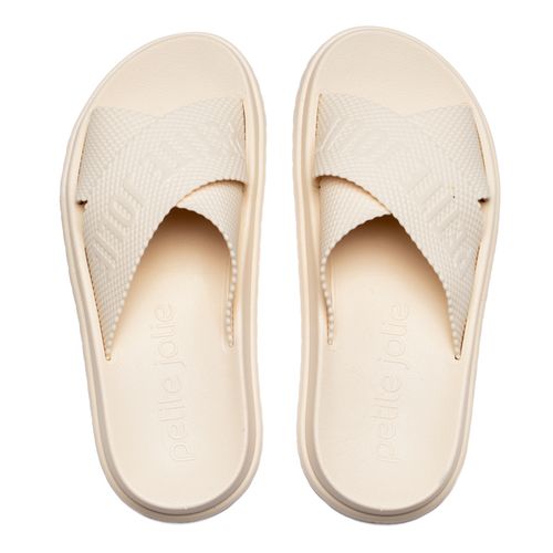 Chinelo Slide Feminino Petite Jolie Flatform Bege