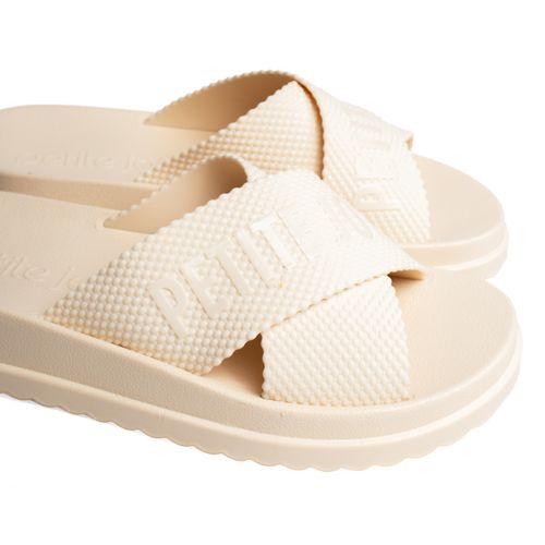 Chinelo Slide Feminino Petite Jolie Flatform Bege
