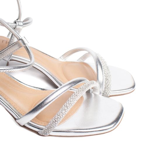 Sandália Feminina Beira Rio Metalizado Prata