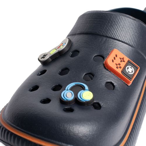 Sandália Babuche Infantil Molekinho Pins Marinho/Laranja