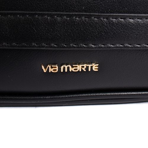 Bolsa Feminina Via Marte Transversal Pequena Napa Preto