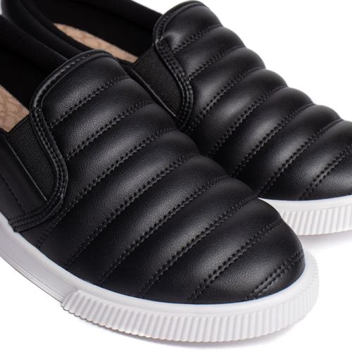 Tênis Feminino Moleca Slip On Napa Suprema Preto