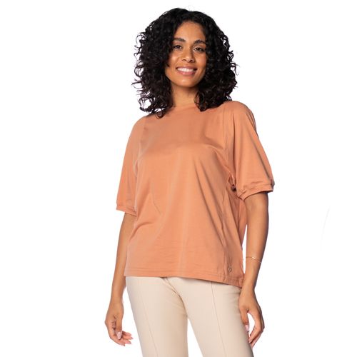 Blusa Feminina Biamar Gola Alta Bege Mescla