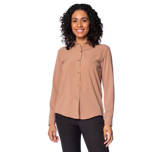Camisa Feminina Pellini Manga Longa Marrom
