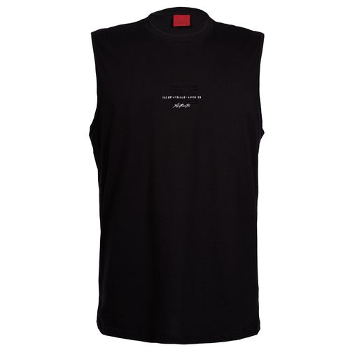 Regata Masculina Gangster Plus Size Básica Logo Relevo Preto