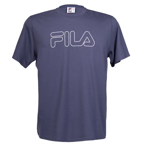 Camiseta Masculina Plus Size Fila Letter Outline Marinho