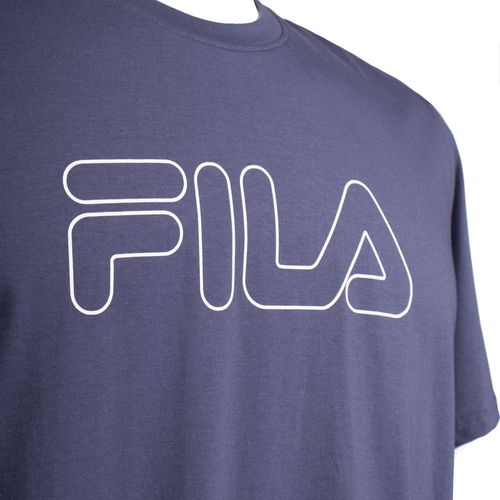 Camiseta Masculina Plus Size Fila Letter Outline Marinho