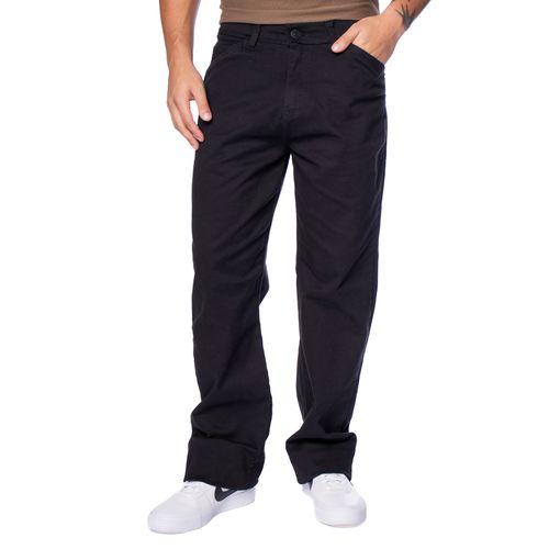 Calça Sarja Masculina Gangster Reta Relaxed Preto