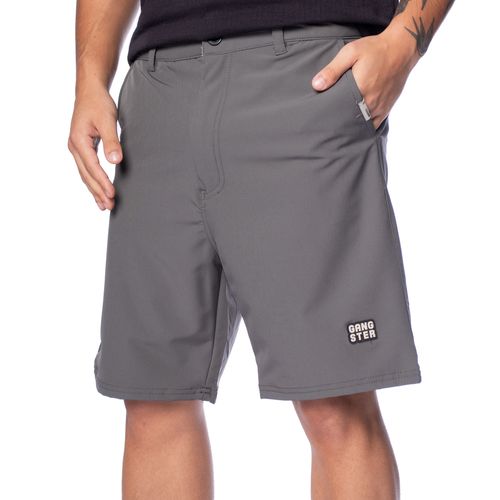 Bermuda Masculina Gangster Reta Cinza Escuro