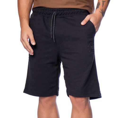 Bermuda Masculina Gangster Moletom Texturizado Preto