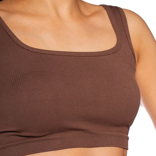 Top Feminino Sea Surf Canelado Marrom