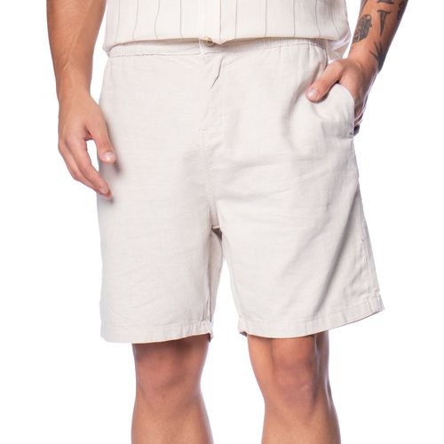 Bermuda Masculina Gangster Natural Reta Off White