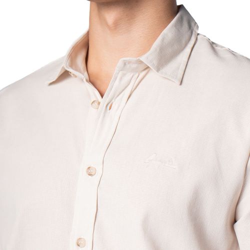 Camisa Masculina Gangster Texturizada Areia