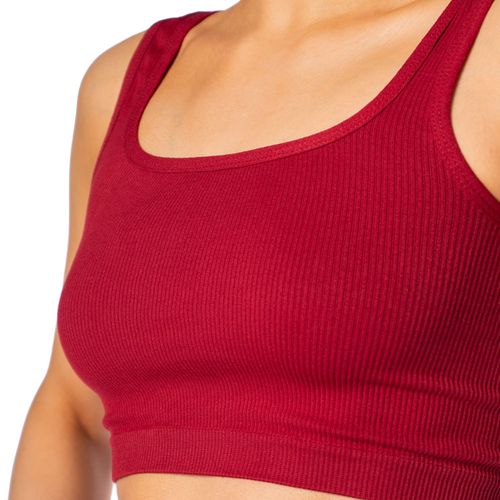 Top Feminino Sea Surf Canelado Vermelho